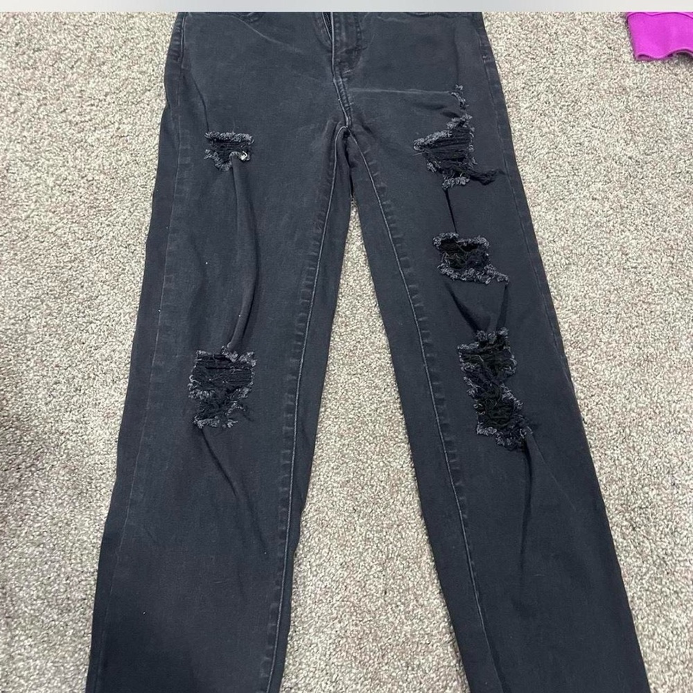 Distressed Black Women Jeans